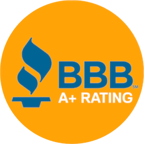 Blue circular badge with the words "Proud Member Business · Consumer Alliance" and a triangular logo in the center.